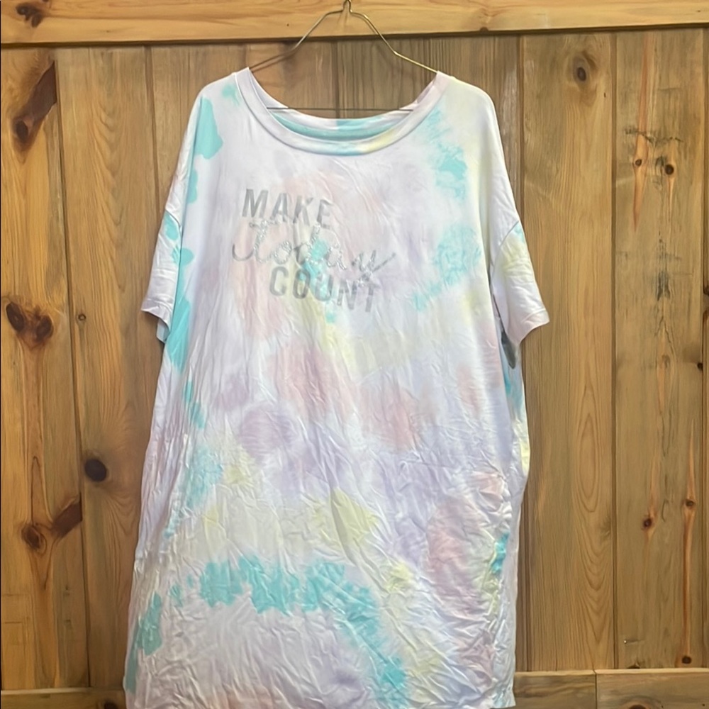 Secret Treasures Pastel Tie-Dye Top